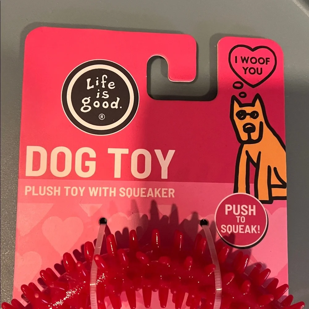 Life Is Good Red Heart Dog Toy